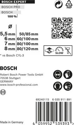 Image de BOSCH 2608900646 BOSCH EXPERT CYL-9 MultiConstruction Mehrzweckbohrer-Set, 4-teilig