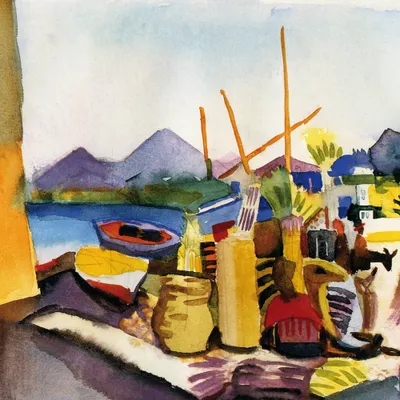 Obrázok produktu pre August Macke umenie tlač obrazu - Krajina pri Hammamete, 1914 (70 x 70 cm)