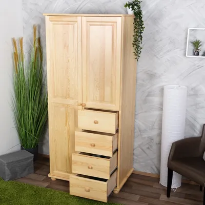 Produktbild von Garderobenschrank, Farbe: Natur 195x92x59 cm