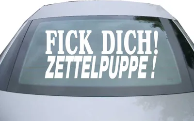Produktbild von Indigos UG - Aufkleber Heckscheibe & Motorklappe DE6114 - weiß - 600x258 mm - fick dich! zettelpuppe! - Auto Scheiben Fenster Heckklappe Tuning Racing JDM - Die cut