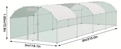 Immagine prodotto di Recinto esterno per pollaio - Recinto per polli - Recinto per animali - Gabbia per polli - Pollaio esterno - Struttura in acciaio zincato