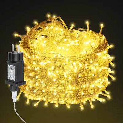 Image de Guirlande lumineuse LED Jayseuw 100M 500LEDs IP44 avec 8 modes pour l'intérieur Noël Fête Jardin Utilisation Effet d'étoile scintillante Décoration Blanc chaud