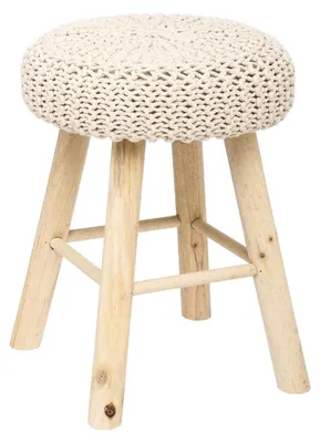 Produktbild von Hocker beige, beige, L. 32 x l. 32 x H. 43 cmAssise : D. 32 cm/Haute - Atmosphera