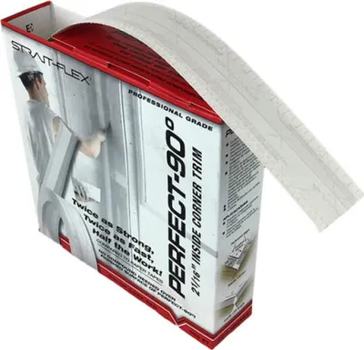 Produktbild von Strait-Flex 12x Kantenprofil PERFECT 90 Grad, Weiß, Flex Winkelprofil selbstklebend, 12 Rollen á 30,5m, hoher Kantenschutz, für Innenkanten im Trockenbau