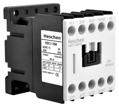 AC-Schütz 16 A, 3P, 3 Schließer + 1 Hilfskontakt, 220 VAC, DIN-Schiene