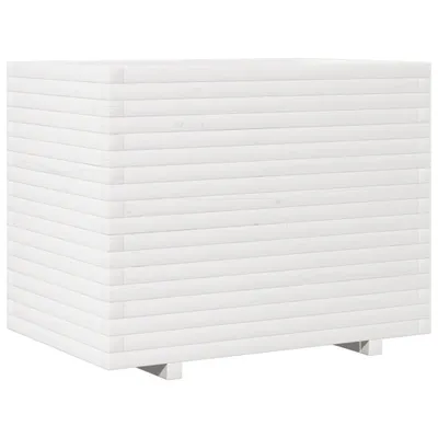 Image de Jardinière blanc 90x60x72 cm bois de pin massif