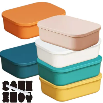 Produktbild von Solidchoice – Set aus 6 stapelbaren Kunststoff-Aufbewahrungsboxen mit Deckel