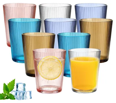 Immagine prodotto di Solidchoice - Set di 10 bicchieri di plastica colorati, capacità 278 ml