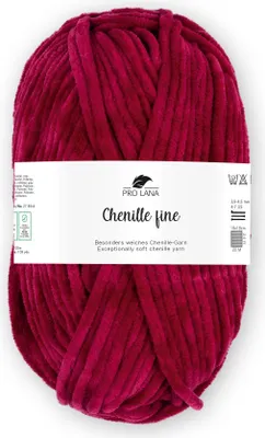 Produktbild von Pro Lana Chenille fine 50 g/100 m 100% Polyester dünnes, weiches Chenillegarn z. Häkeln u. Stridken, 138 bordeaux