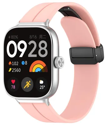 Obrázok produktu pre Pre Xiaomi Mi Band 8 Pro / Redmi Watch 4 Groove Silikónový remienok Magnetická pracka Pink