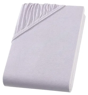 Produktbild von Jersey Spannbettlaken 90-100x200 cm Spannbettuch 100% Baumwolle Bettlaken, Silber
