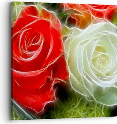 Produktbild von Bild auf Leinwand - Leinwandbild - Blumen Blumenstrauß Rose - 40x40cm - Wand Bild - Wanddeko - Leinwanddruck - Bilder - Kunstdruck - Wanddekoration - Leinwand bilder - Wandkunst - AC40x40-0336