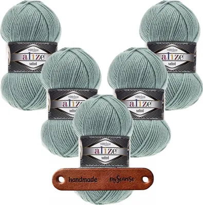 Produktbild von 5 x ALIZE Superlana Midi 463 Light Aqua mit Label