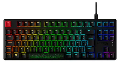 Produktbild von Alloy Origins Core PBT HX Rot – Mechanische Gaming-Tastatur, Tenkeyless (80 - 87 %), Kabelgebunden, USB, Mechanischer Switch, RGB-LED, Schwarz