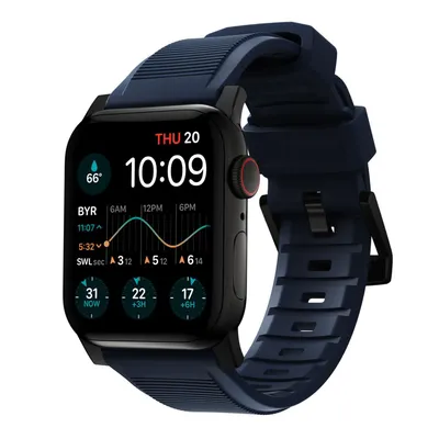 Obrázok produktu pre Nomad NM01295785, Skupina, Smartwatch, Modrá, Apple, Apple Watch 49mm, 46mm, 45mm, 44mm, and 42mm (Ultra 1-3, Series 1-11, and SE), Guma, Nerezová oceľ