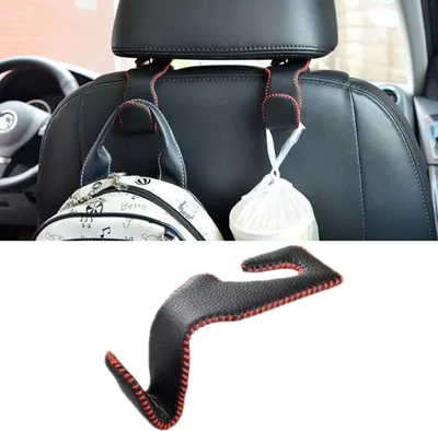 Immagine prodotto di Supporto per poggiatesta dell'auto Gancio per sedile posteriore, Colore: Nero Rosso