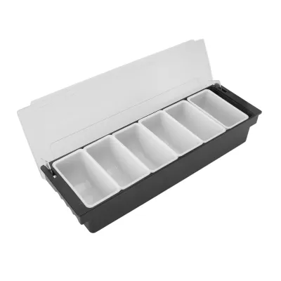 Image de Boîte à épices à 6 compartiments – Range-épices avec couvercle transparent amovible, pour fruits, légumes et épices, rangement de cuisine