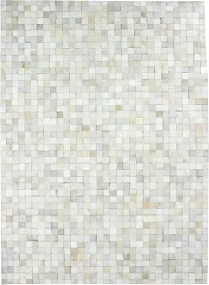 Obrázok produktu pre Koberec z recyklovanej kože s bielym mozaikovým vzorom 160x230