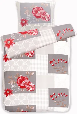 Produktbild von Bettwäsche Winter Biber Mischgewebe Baumwolle Polyester Feinbiber 135x200 + 80x80 cm mit Reißverschluss Größe: 2 teilig Design: MA Floral