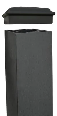 Produktbild von WOODTEX Anthrazit 200 cm WPC Pfosten, Zaunbohlenpfosten, Schnelle Montage, Zum Einbetonieren, Pflegeleicht, Verwitterungsbeständig, UV Schutz