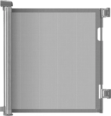 Produktbild von Unyqoos® Ausziehbares Treppengitter für Babys & Haustiere – bis 180×89 cm, einziehbares Sicherheitsgitter aus ABS mit PVC-beschichtetem Polyester, Grau, Innen/Außen