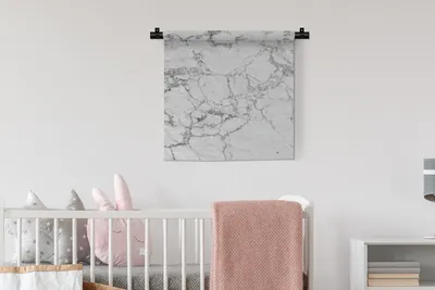 Produktbild von MuchoWow® Wandteppich Wandbehang Marmor - Muster - Grau 60x60 cm Tapisserie Dekoration Wandtuch - Dekorationen - Wand Decke