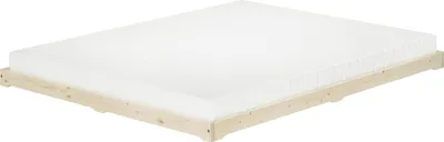 Produktbild von Niedrigbett unbehandeltes Holz 160x200 Fichte Tanne V-60.47N-16Rollrost und Matratze inkl.