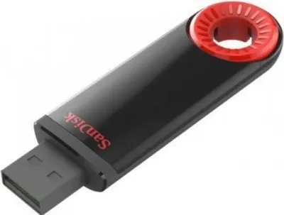 Produktbild von SanDisk Cruzer Dial, 64 GB, USB Typ-A, 2.0, Dia, 7,36 g, Schwarz, Rot