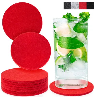 Produktbild von Glasuntersetzer mit Lederlabel 10er-Set