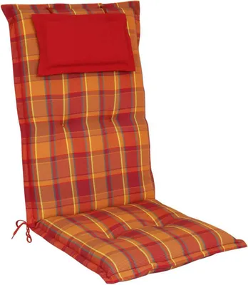 Produktbild von elGiga Hochlehner-Auflage Classic Rot Orange kariert 120 x 50 x 8 cm