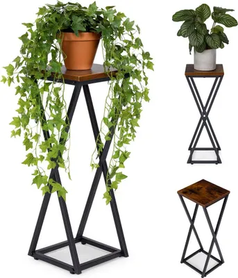 Productafbeelding van Bloemenstandaard - staal, spaanplaat, hoogte 61 cm