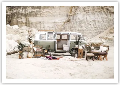 Produktbild von Poster - Poster ohne Rahmen - Wohnmobil Boho Möbel - 100x70 cm - Wand Bild - Wanddeko - Wandbilder - Kunstposter - Wandposter - Bilder - Kunstdruck - Wanddekoration - Wandbild - P2XAA100x70-4542
