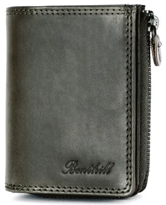Produktbild von Benthill Kleine Geldbörse Echt Leder - Geldbeutel mit RFID Schutz - 7 Kartenfächer - Slim-Wallet inkl. Geschenkbox