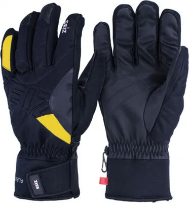 Produktbild von Seiz Handschuhe FLEXIBLE Winter Schnee Uni WGL00010 01 schwarz gelb, Handschuh:6.5