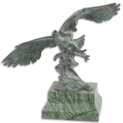 Obrázok produktu pre Casa Padrino luxusná bronzová socha lietajúci orol sivý / zelený 44,6 x 17,7 x v. 42,7 cm - dekoratívna bronzová figúra