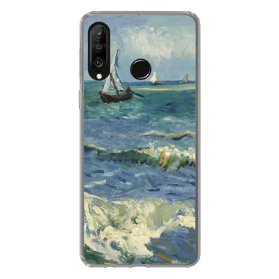 Produktbild von MuchoWow® Handyhülle Schutzhülle Hülle für Huawei P30 Lite Meereslandschaft bei Les Saintes-Maries-de-la-Mer - Vincent van Gogh Silikon Softcase Handy Hülle - Handyhülle