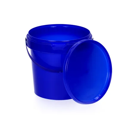 Produktbild von BenBow Eimer mit Deckel 1L x1 Blau - lebensmittelecht, stabil, luftdicht, auslaufsicher, geruchsneutral - Plastikeimer mit Henkel - leer