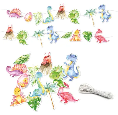 Dino-Partyschlange 10 m, 36 Motive, beidseitig bedruckt