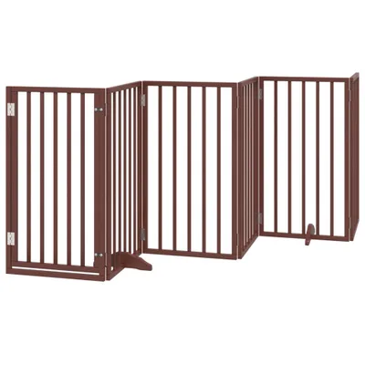 Immagine prodotto di vidaXL Recinto per cani con porta Pieghevole 6 pannelli Marrone 300 cm Legno di pioppo