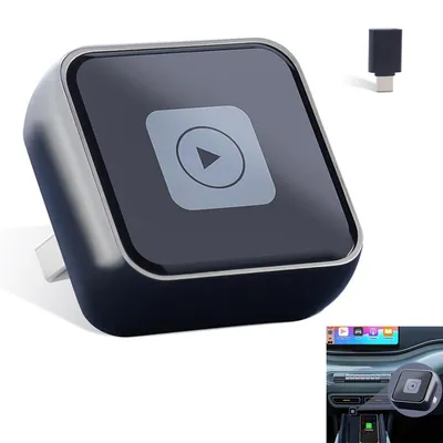 Produktbild von AI Box Für Auto,Kabelloser CarPlay & Android Auto Adapter,Bluetooth 5.3/WIFI Verbindung,AI Sprachsystem,App Verbindung,3cm×3cm×1.2cm,USB-Anschluss