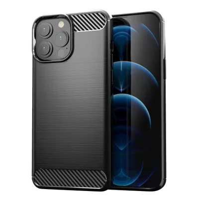 Produktbild von Carbon Shield TPU Hülle für iPhone 13 Pro - Schwarz KP9987