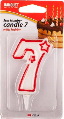 Zdjęcie produktu dla świeczka numer 7, 7x4,5cm MY PARTY