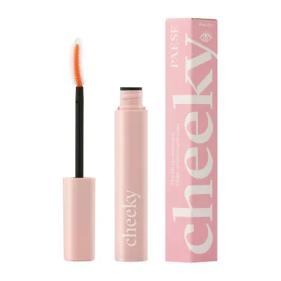 A product shot of a mascara tube and its packaging.