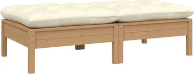 Produktbild von Gartensofa 2-Sitzer mit Creme Kissen Massivholz Kiefer