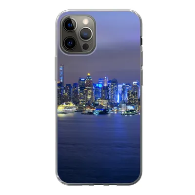 Produktbild von MuchoWow® Handyhülle Schutzhülle Hülle für iPhone 12 Pro New York - Skyline - Nacht Silikon Softcase Handy Hülle - Abdeckung