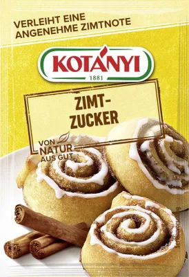 Productafbeelding van Kotanyi Kaneelstrooisuiker, 3 x 10g, met een zeer subtiele kaneelsmaak. Verpakking: 30g