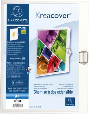 Image de Exacompta 10x Chemise dos extensible Krea Cover® 24x32cm Blanc 37802H