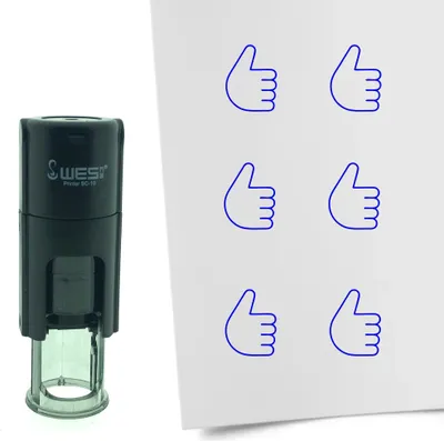 Obrázek produktu pro CombiCraft Razítko Palec nahoru 10 mm kulaté - Modrý inkoust