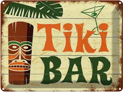 Produktbild von vianmo Blechschild 30x40 cm TIKI Bar Cocktail