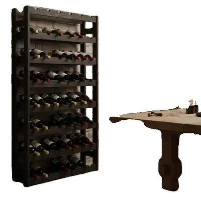 Imagen del producto de Estantería para vinos, con capacidad para hasta 42 botellas, fabricada en madera maciza, color
